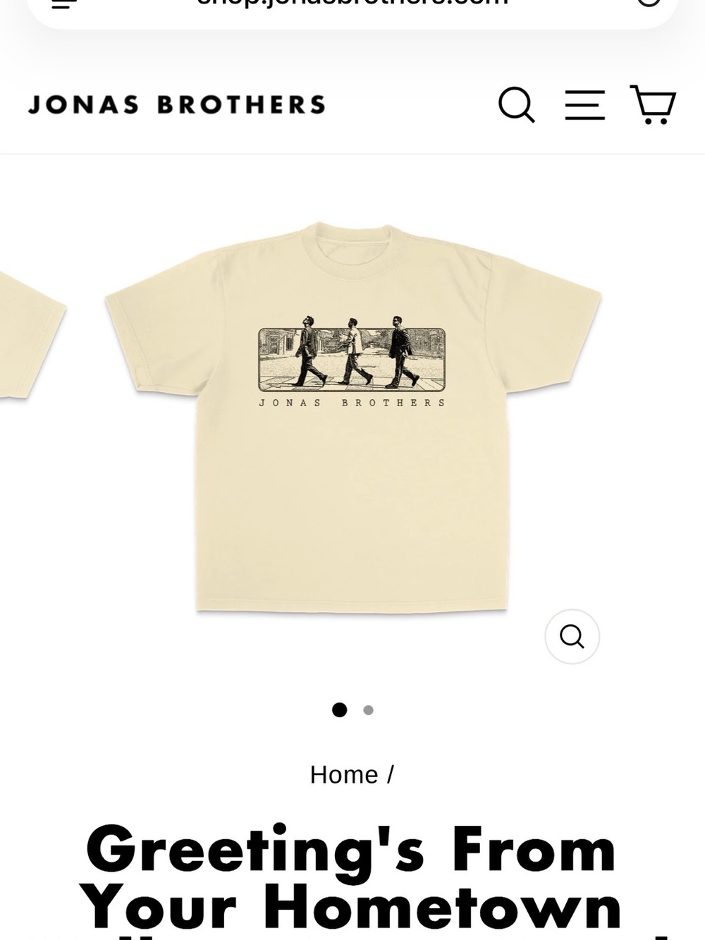 BRAND NEW Yellow Jonas Brothers Greetings From Your Hometown Tour Tee